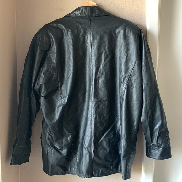 CEDARS Black Genuine Leather Womens 80’s Oversized Jacket - Picture 7 of 7
